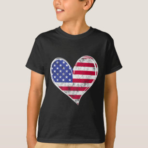 Camiseta Forças Armadas Patrióticas Americanas do Coração d