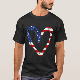 Camiseta Forças Armadas Patrióticas Americanas do Coração d