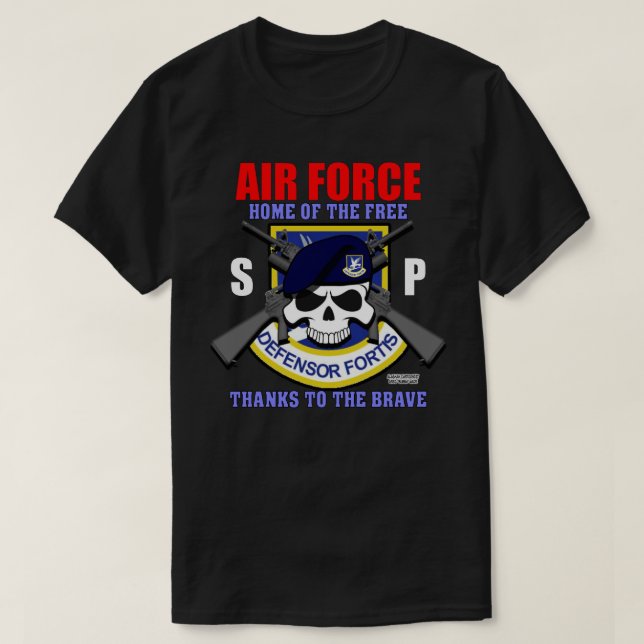 Camiseta Forças de Segurança da USAF - Veterano da Polícia  (Frente do Design)