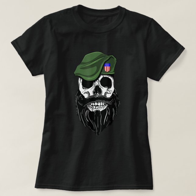 Camiseta Forças Especiais do Exército Orgulhoso de Beret Ve (Frente do Design)