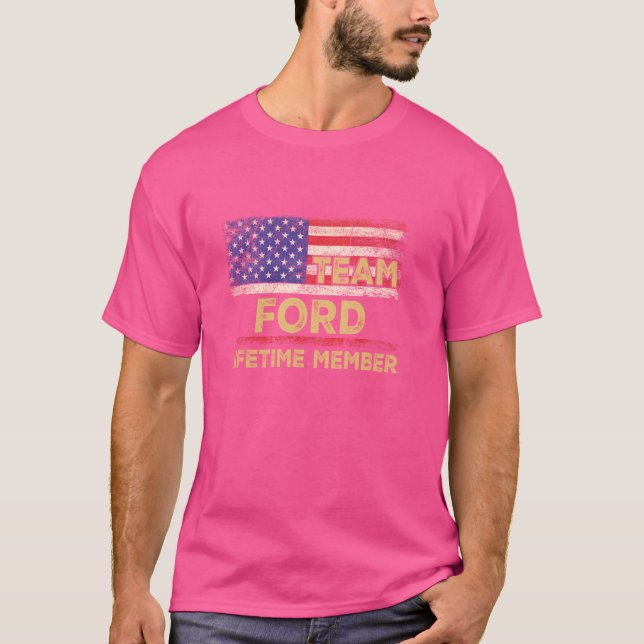 Camiseta Ford Sobrenome Shirt Team Ford Lifetime Membro (Frente)