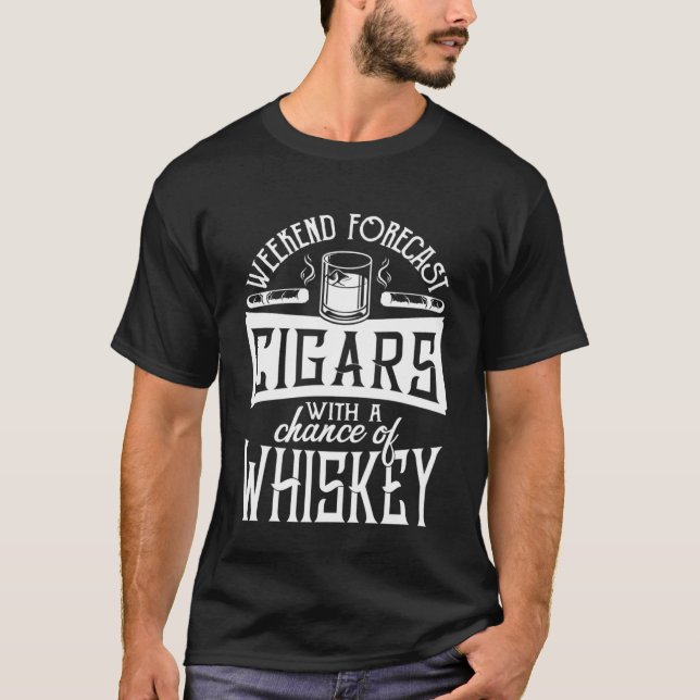 Camiseta Forecas, Bebidas com Uísque e Cigarros Fumantes (Frente)
