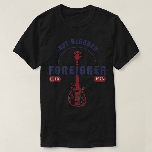 Camiseta Foreigner Hot Blooded Guitar Officially Licensed  (Frente do Design)