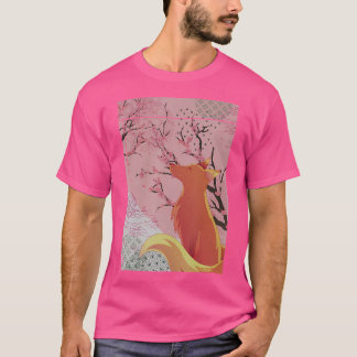 Camiseta Forest Animal Sakura Wildlife Japonês Cherry Blos