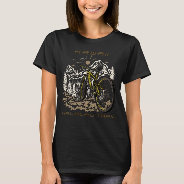 Camiseta Forest Biking Kalalau Trail Hawaii Caminhando Camp (Frente)