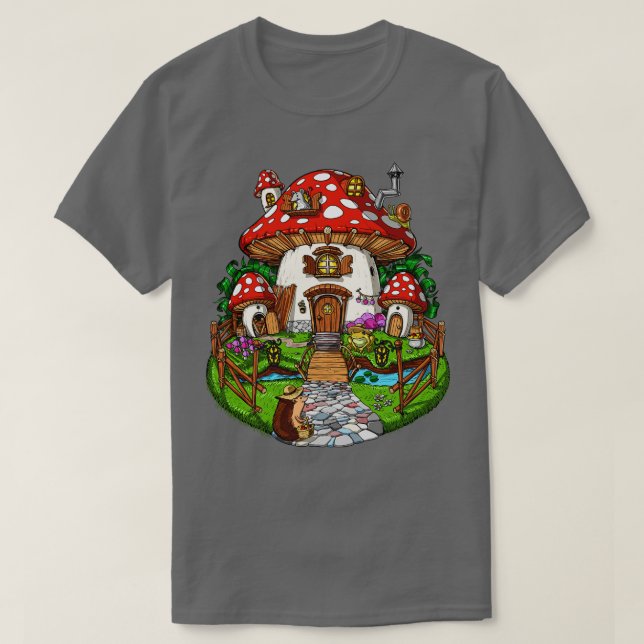Camiseta Forest Magic Mushroom House (Frente do Design)