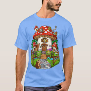 Camiseta Forest Mushroom House Fantasy Fungi Nature Hippie