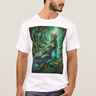 Camiseta Forest Stream Goddess – Spirit of Moss and Light