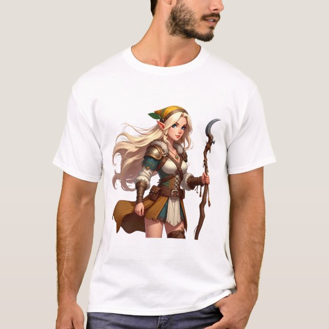 Camiseta Forestblade Elven Druid Adventurer (Frente)