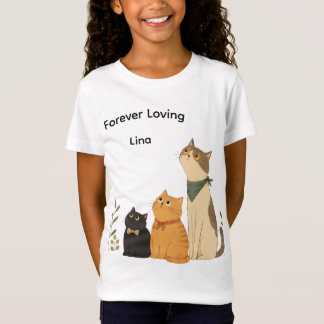 Camiseta Forever Loving Cute Cats Aesthetic Girls 