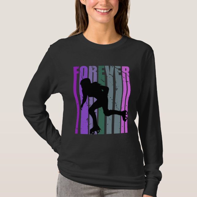 Camiseta Forever Retro Roller Skating Pretty Roller Girls C (Frente)