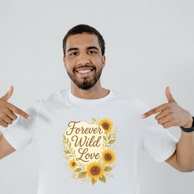 Camiseta Forever Wild Love – Boho Rustic Sunflower Wedding  (Criador carregado)