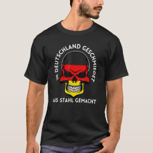 Camiseta Forjado Fabricado Alemanha Bandeira Alemã Caveira
