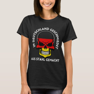 Camiseta Forjado Fabricado Alemanha Bandeira Alemã Caveira