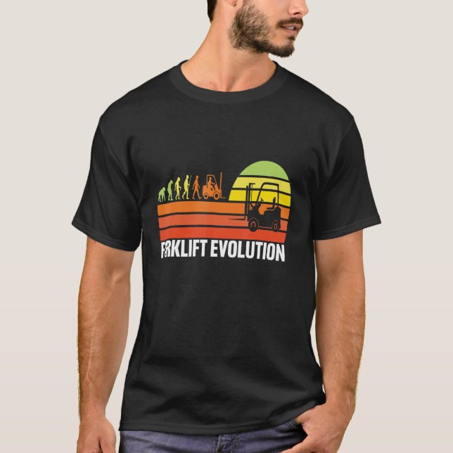 Camiseta Forklift Evolution Funny Forklift Operator Fork Re (Frente)