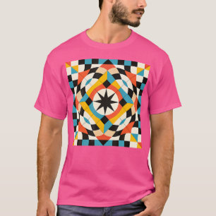 Camiseta Forma Circular Ilusão Óptica Multicolor Com Est