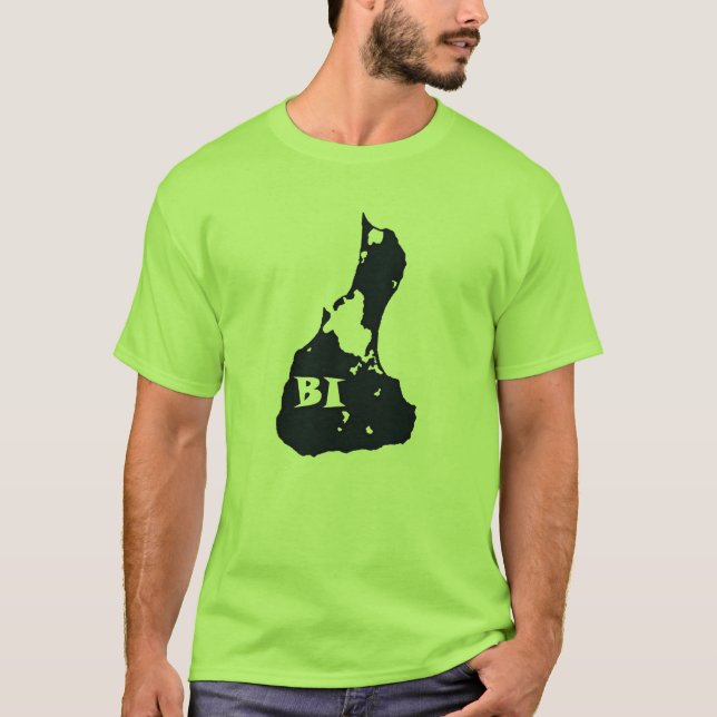 Camiseta Forma da ilha do BI da ilha de bloco (Frente)