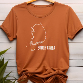Camiseta Forma de Fronteira de Linha de Contorno do Mapa do