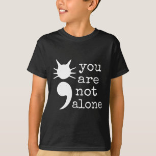 Camiseta Forma de Gato Semicolon Dão para Prevenção de Suic