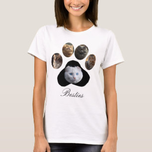 Camiseta Forma de Impressão de Pet Photo Collage Paw Person