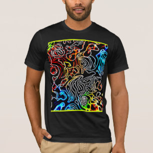Camiseta Forma de Padrões neon na moda e coloridos