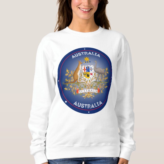 Camiseta Forma do Círculo Casaco de Armas da Austrália (Frente)