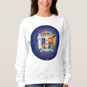 Camiseta Forma do Círculo Casaco de Armas da Nova Zelândia