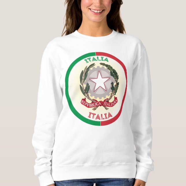 Camiseta Forma do Círculo Emblem Nacional da Itália (Frente)