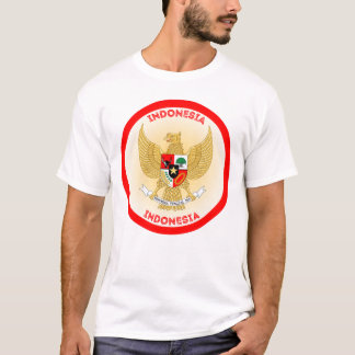 Camiseta Forma do Círculo Emblema Nacional da Indonésia
