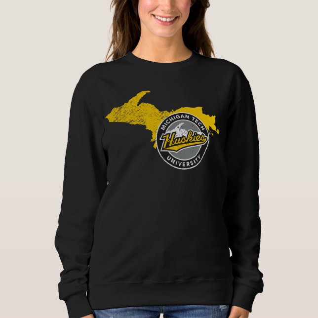 Camiseta Forma do Estado Michigan Tech Huskies (Frente)