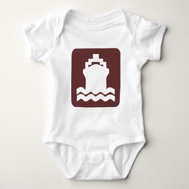 Camiseta Forma do navio - Castanho Escuro (Frente)