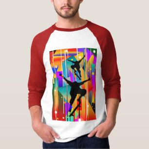 Camiseta Forma Geométrica Abstrata de Skate