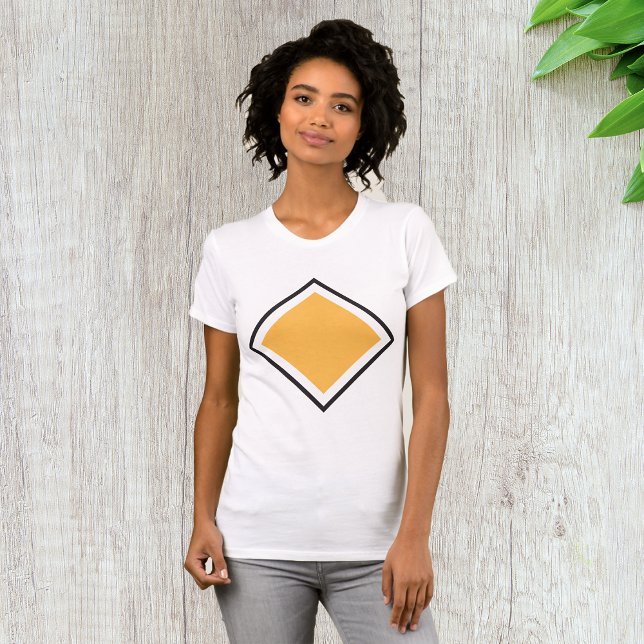 Camiseta Forma Geométrica de Diamante Laranja Minimalista (Criador carregado)
