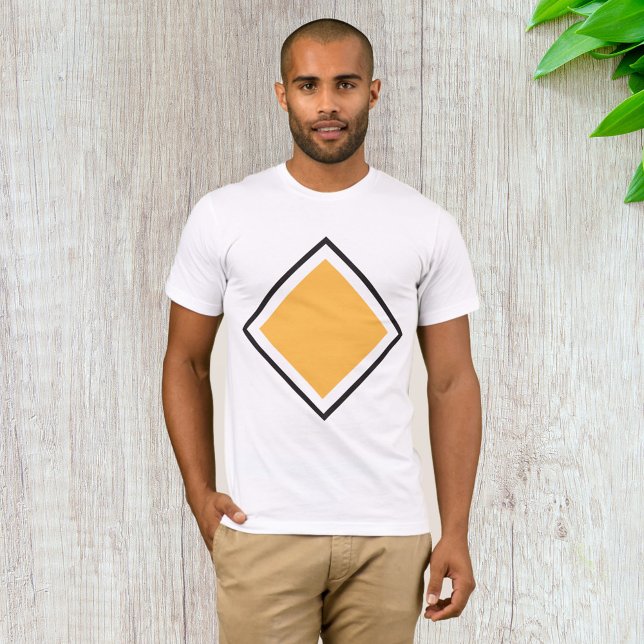 Camiseta Forma Geométrica de Diamante Laranja Minimalista (Criador carregado)