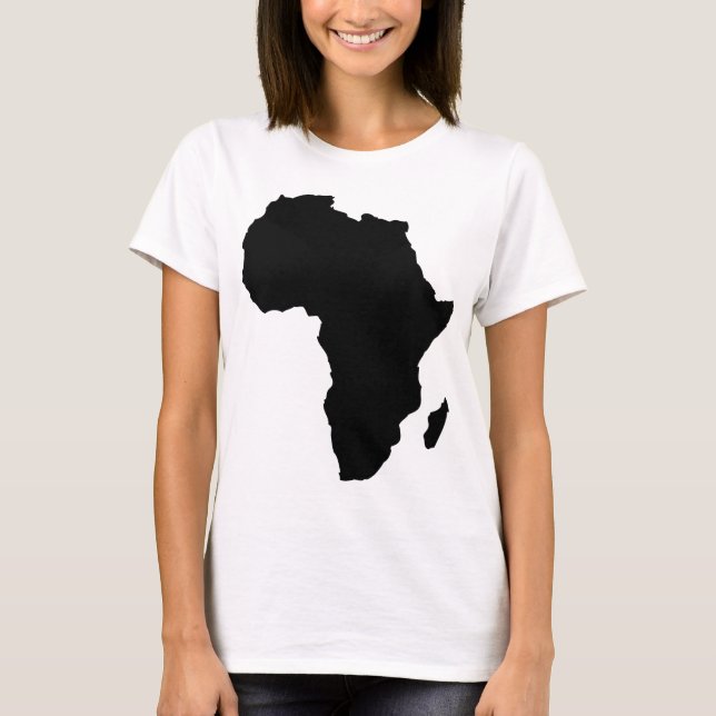 Camiseta forma preta de África (Frente)