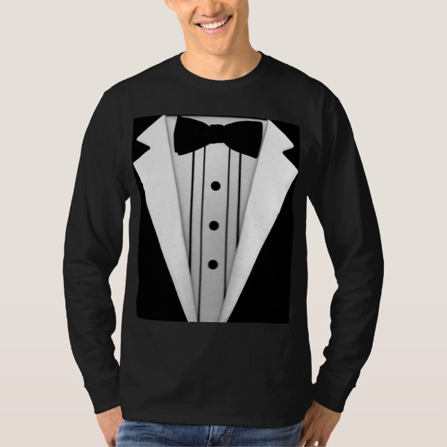 Camiseta Formal do Arco Preto Tuxedo (Frente)