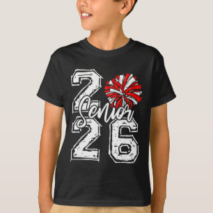 Camiseta Formanda de 2026 Cheer Senior 2026 Pom Pom Vermelh