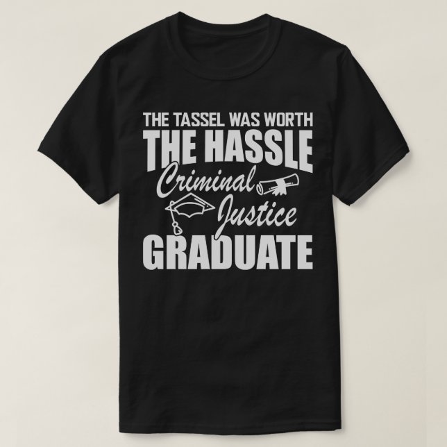 Camiseta Formando da Justiça Criminal A tassel valeu a pena (Frente do Design)