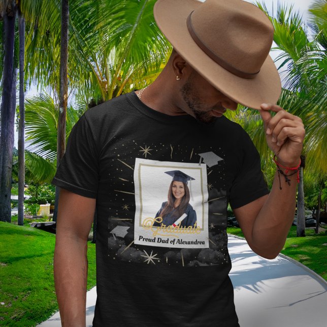 Camiseta Formando de fotografia formando Pai orgulhoso Mãe  (Photo Graduate Graduating Proud Dad Mom Custom Tri-Blend Shirt for the proud dad of the graduate. )