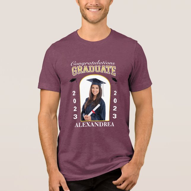 Camiseta Formando de Parabéns de Graduação de Fotos Persona (Frente)