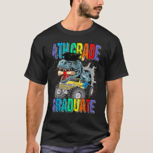 Camiseta formando do 4º ano Monster Truck Dinosaur Graduado