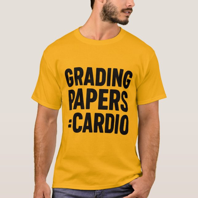Camiseta Formando Documentos = Cardio - Engraçado Desi. (Frente)