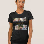 Camiseta Formando Dourado de Colagem de Fotos 6 Personaliza<br><div class="desc">Camisa personalizada celebrando sua graduação. O modelo de foto é configurado para você personalizar com 6 das suas fotos favoritas, que são exibidas no formato quadrado / instagram. O formando é escrito à mão em ouro e você pode personalizar o texto com seu nome, escola/faculdade, ano de aula ou seu...</div>