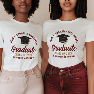Camiseta Formando Dourado Maroon 2025 Graduação Mulheres