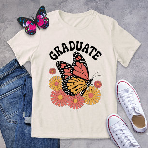 Camiseta Formando Floral da Borboleta de Vintagem Retroativ