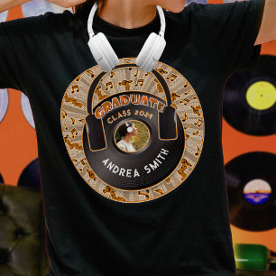 Camiseta Formando Foto do Registro de Vinil da Música Retro