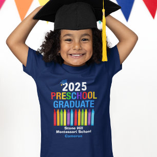 Camiseta formando pré-escolar 2025 Crianças Azuis Personali