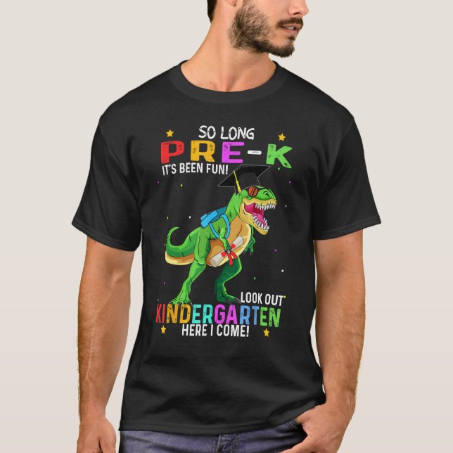 Camiseta formando pré-k pré-k Graduação 2024 dinossauro (Frente)