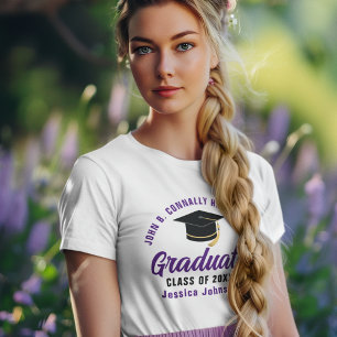 Camiseta Formando púrpura Personalizado 2025 Graduação femi