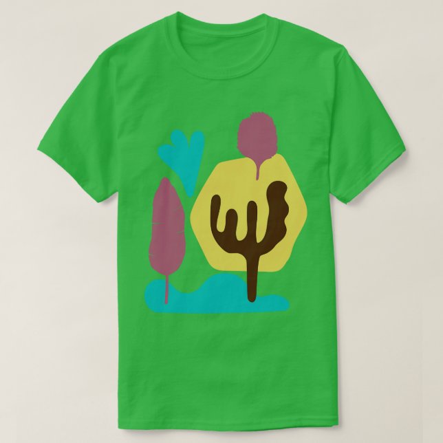 Camiseta Formas de abstrato Cactus (Frente do Design)
